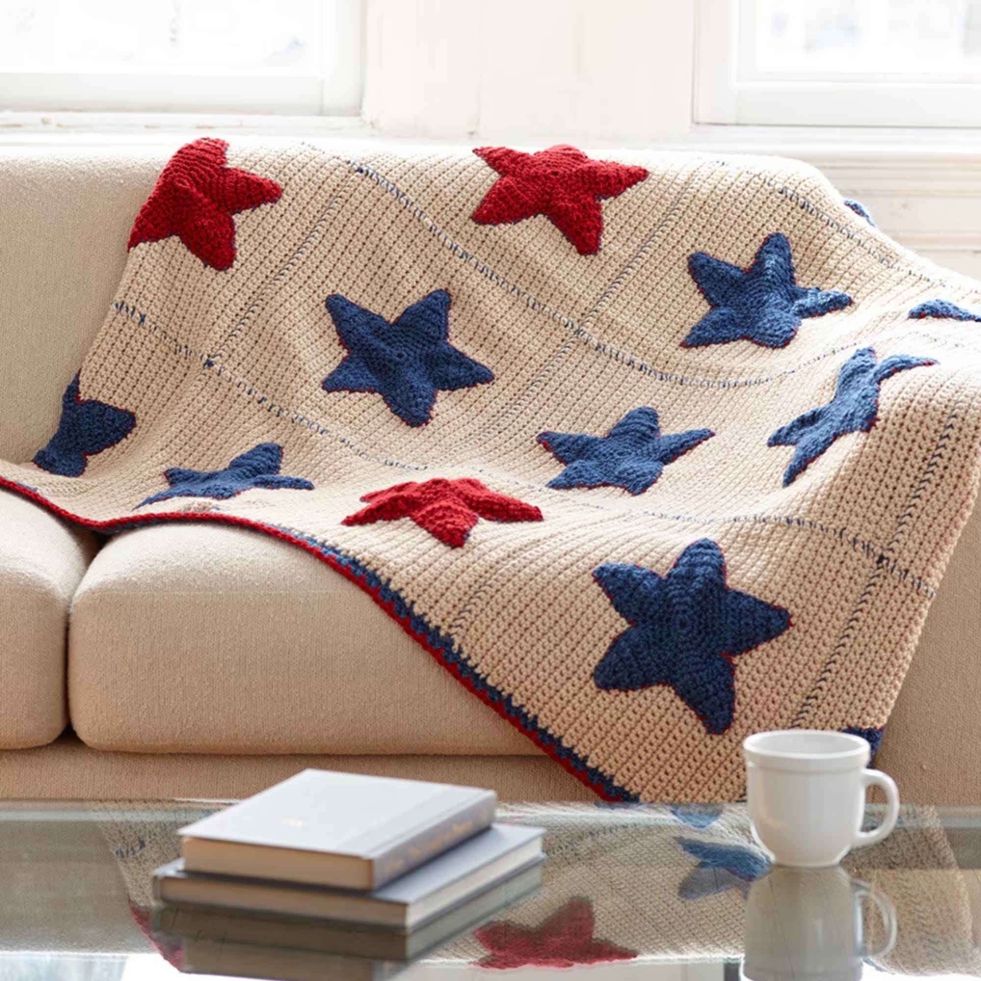 40 Fabulous Crochet Star Blankets and Patterns You Must Make 18 Crochet Stars Blanket Pattern: 3D Patriotic Throw