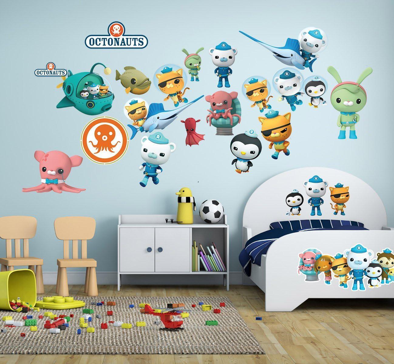 2 Sheets of Octonauts Vinyl Wall Stickers Waterproof Matte Kids Friendly Halloween Octonaut Halloween Wall Decors 70 cm x 35 cm