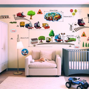 2 Sheets Thomas & Friends Train wall stickers Wall Murals Wall Decal Art Wallpaper Stickers for Nursery Wall Art playrooms Size 70cm x 35cm