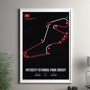 Turkish Grand Prix Istanbul Park circuit map print | Istanbul circuit F1 poster - Istanbul Park Formula one wall art decor - F1 lover gift