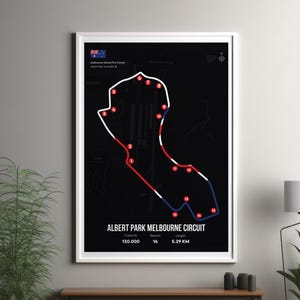 Albert Park Grand Prix circuit map print | Melbourne circuit poster - Albert Park Circuit wall art decor - Grand Prix art - F1 lover gift