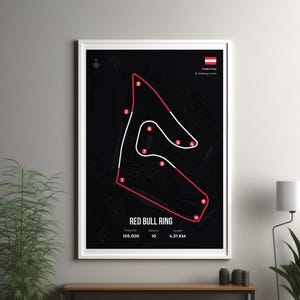 Red Bull Ring circuit map print | Red Bull Ring F1 circuit poster - Austria Formula one wall art decor - Grand Prix wall art - F1 lover gift