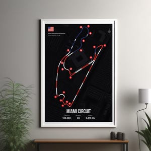 Miami Grand Prix circuit map print | Miami F1 circuit poster - International Autodrome Formula one wall art decor - F1 lover gift