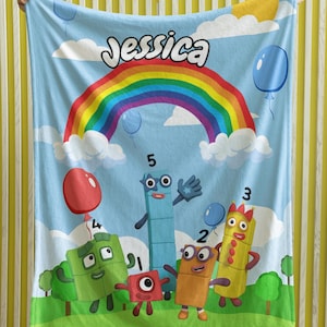 Personalized Numberblocks Blanket, Numberblocks Blanket, Numberblocks birthday party, Numberblocks gift, Custom Numberblocks, Number Blocks