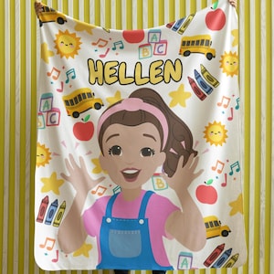 Personalized Ms Rachel Blanket, Custom Ms Rachel Blanket, Ms Rachel gift, Ms Rachel Blanket, Custom Kid Blanket, Ms Rachel Kid Gift,Kid Gift