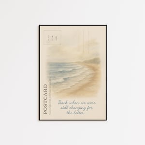 Impression de paroles The Archer Beach – oeuvre d'art murale pastel doux de style carte postale pour Swifties