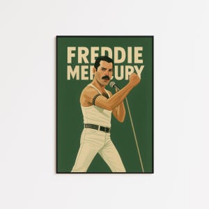 Poster di Freddie Mercury – Iconica posa da parete dei Queen in posa dal vivo