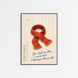 Allzu gut Roter Schal Druck - Texturierte Postkarte Stil Lyrische Kunst für Swifties