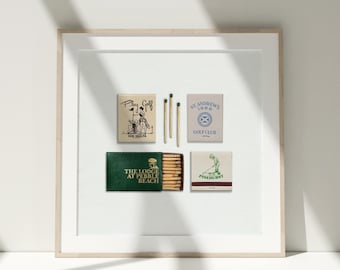 Vintage Golf Matchbook Collage Print | Retro Sports Wall Art | Golf Club Decor