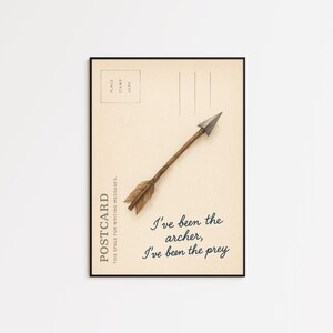 Stampa lirica "The Archer" - Cartolina da parete in stile freccia di legno per Swifties