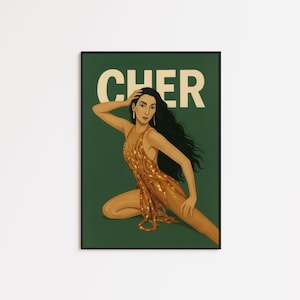 Poster di Cher – Iconica arte murale di una diva pop per ambienti retrò e glamour