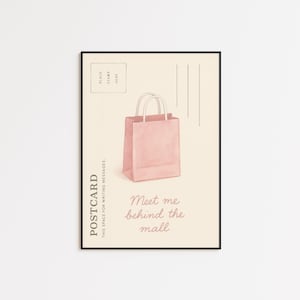 August Lyric Print – Rosa Einkaufstasche Postkarten-Wandkunst für Swifties