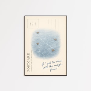 Impression de paroles de Noah Kahan - Carte postale de glace craquelée avec citation « Magic Fade »