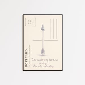 Stampa lirica "The Archer Arrow" - Arte murale minimalista Swiftie in stile cartolina