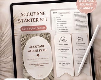 Accutane Starter Kit | Isotretinoin Planner | Acne Progress Tracker | Skincare & Wellness Guide | Digital Download