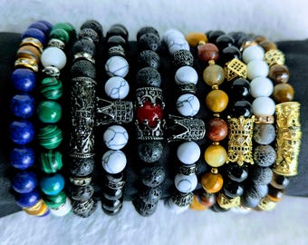 Men's glass beaded fashion bracelets