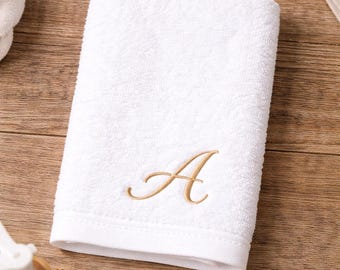 Personalized Embroidered Washcloth | Monogram Initial Towel | Custom Letter Washcloth | Wedding Favor | Bathroom Gift