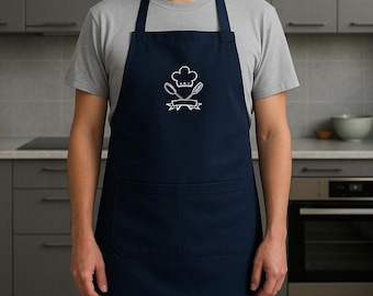 Custom Embroidered Apron: Personalized Chef Gift for BBQ, Cooking