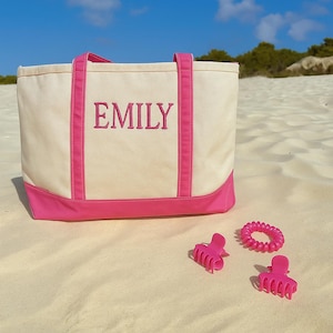 Custom Canvas Tote Bag – Personalized Bridesmaid / Beach Tote / Gift for Her / Wedding Party Favor