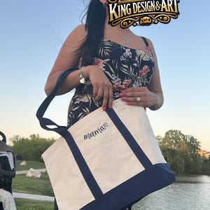 Personalized Embroidered Canvas Tote Bag for Mom
