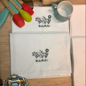 Personalized Embroidery Flour Sack Towel: Kitchen Decor Gift