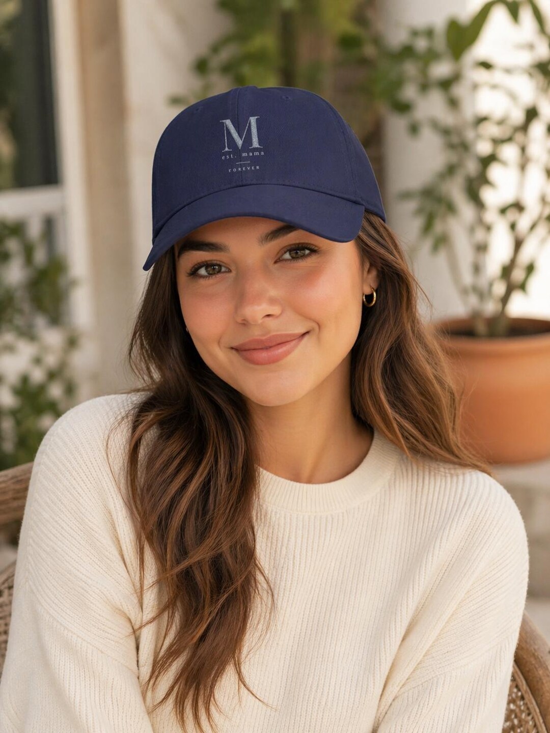 Distressed Letter M Monogram Cap | Baseball Cap, Initial M Embroidery ...