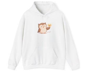 Cute Owl Hoodie, Cozy Animal Sweatshirt, Unisex Fall Fashion