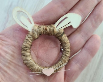 Dollhouse Easter Bunny Wreath Decoration, Bunny Ears Wreath for Dollhouse, Miniature Easter Wreath for Door 1:12 scale