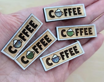 Dollhouse Shelf Decor, Dollhouse Coffee Word Sign Shelf Decoration for Mantle Dollhouse Coffee Shop Cafe scale 1:12