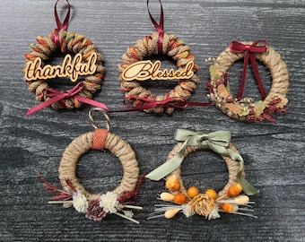 Fall Rope Wreath Autumn Decoration for Dollhouse 1:12