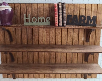 Farmhouse Shelf Sign, Dollhouse Word for Shelf Decoration Mantle Decor Rustic scale 1:12