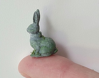 Miniature Garden Bunny Decoration for Spring Dollhouse Diorama Stone Statue 1:12 scale