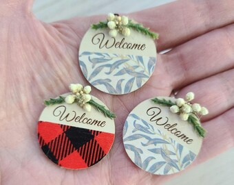 Dollhouse Welcome Sign Farmhouse Style Sign for Porch Hanging Greeting 1:12 scale