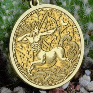 14K Solid Gold Centaur Necklace, Silver Centaur Charm Pendant, Sagittarius Warrior Pendant, Mythical Horse Archer Jewelry, Centaur Medallion
