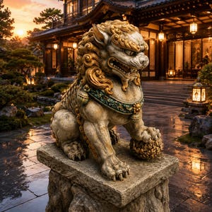 Imperial Guardian Foo Dragon Statue
