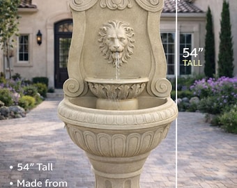 Elegant Lion Head Wall Fountain