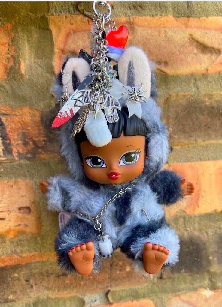 Custom Labubu Bratz Babyz Jade Doll Keychain: Y2K Bag Charm
