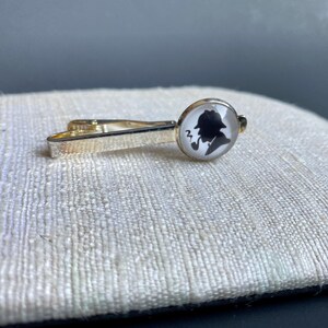 Boutons De Manchette Vintage USA En Lucite Bleu Saphir Avec Bande Laiton - Style Mid Century Modern