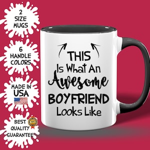 Boyfriend Mug – Romantic Gift for Him, Funny Boyfriend Coffee Cup, Cute Present for Anniversary or Birthday, Love Mug for Boyfriend