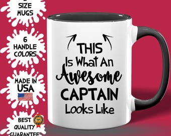 Impresionante taza de capitán, taza de capitán personalizada, mejor idea de taza de capitán de cumpleaños, el capitán más vendido, capitán de agradecimiento, regalo de capitán para ella y él