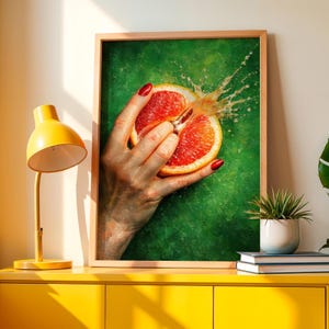 Stillleben sinnliche Grapefruit Kunstdruck - Küchen Deko (Digitaler Download)