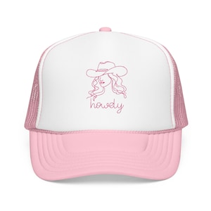 Howdy Cowgirl Embroidered Trucker Hat: Western Style Foam Cap