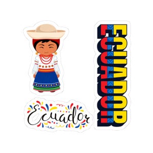 Ecuadorian Culture Stickers Southe America Central America Latinas Ecuatorianas Colorful Kiss Cut Vinyl Stickers