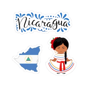 Nicaraguaanse stickers, leuke ontwerpen, stickers cultuurviering, stickers levendige kus, reisstickers, laptopstickers