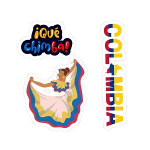 Colombia Stickers Latina South American Travel Decals, Colombiana Heritage Flag Laptop Sticker Bogota Souvenir Medellin