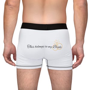 Groom Boxers: &#39;This belongs to my Bride&#39; Wedding Underwear