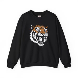 Fierce Tiger Sweatshirt, Graphic Crewneck Jumper, Animal Lover Gift, Cozy Pullover, Unisex Tiger Top