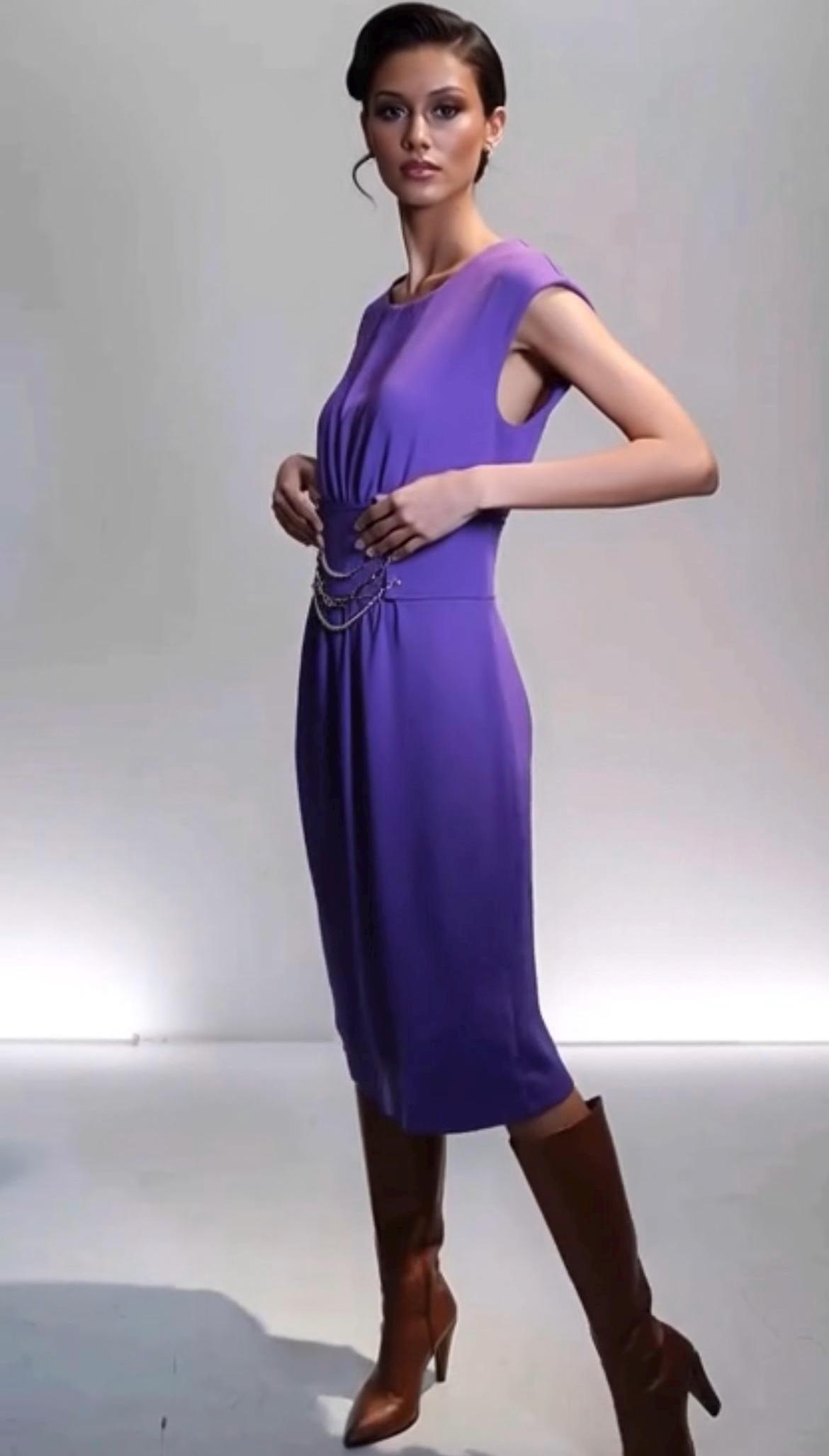 green emerald velvet dress Calvin Klein Deep Purple Bell 3/4 Sleeve Sheath Dress
