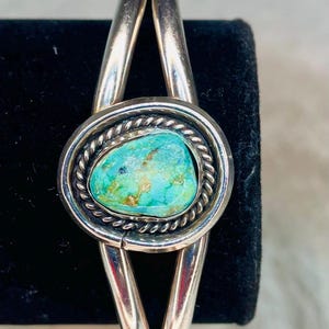 Vintage 1970s Sterling Silber Türkis Split Armspange NAVAJO Style Armband