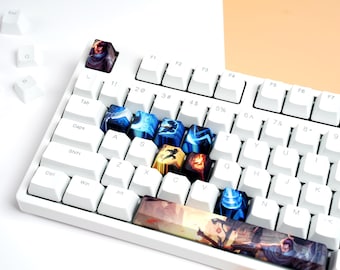 Custom League of Legends keycaps, premium PBT keycap-set, kampioen portretkunst, mechanische toetsenborduitrusting, een dierbaar cadeau voor gamers